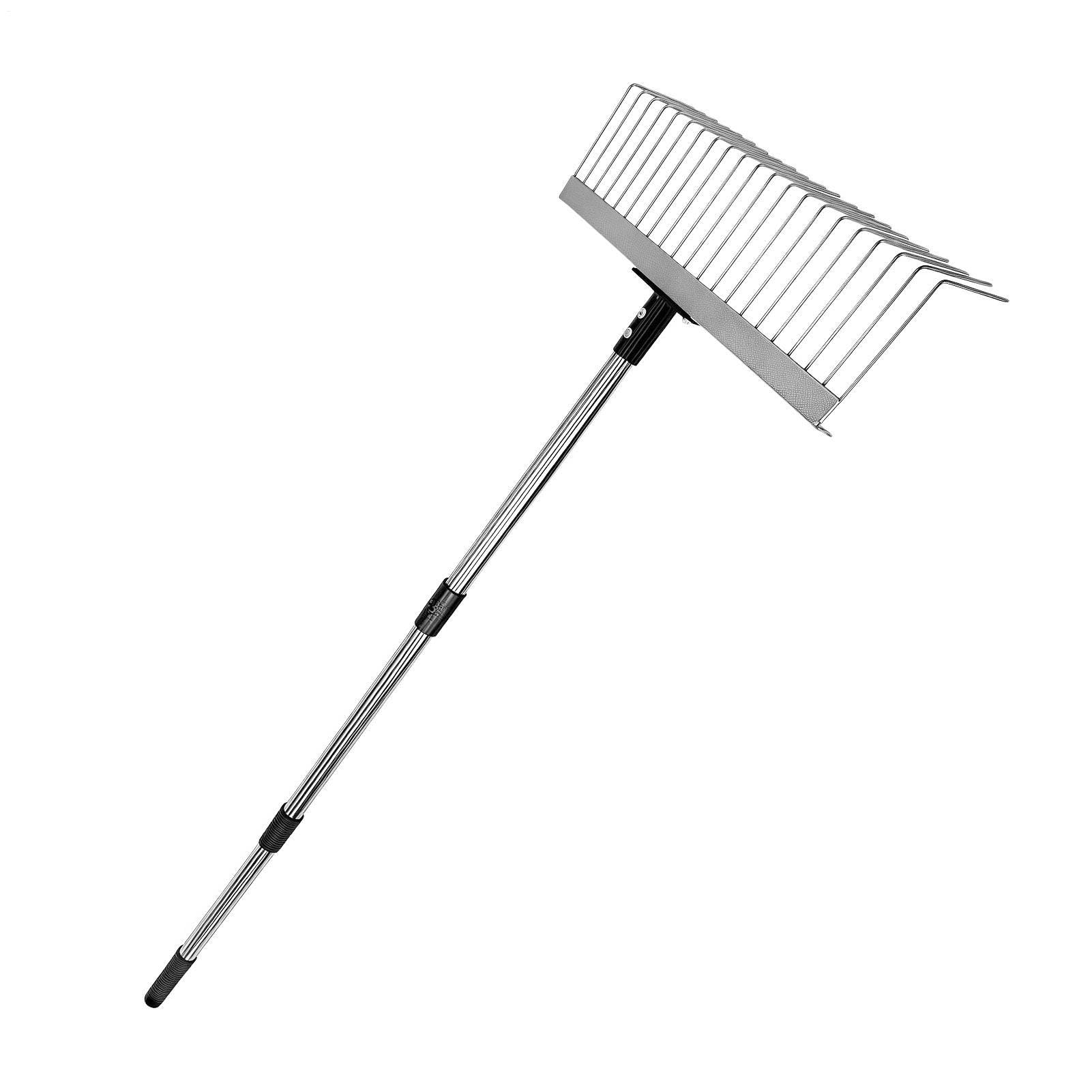 Rastrillo Para Hojas Herramienta Rastrilladora con Mango Ajustable | Rastrillo Para Paisajismo Para , Escarificar, Paisajismo, Césped, Playa, Parterres, Y Mantenimiento De Jardines,