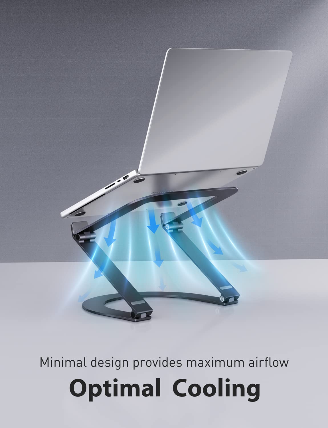 Laptopstandaard, Maxonar In Hoogte Verstelbare Opvouwbare Aluminium Laptopstandaard Ergonomisch,GeventileerdeLaptopstandaard Plat Opvouwbaar voor Draagbaarheid,Compatibel met MacBook,Dell 11-15Grijs Laptopstandaard, Maxonar In Hoogte Verstelbare Opvouwbare Aluminium Laptopstandaard Ergonomisch,GeventileerdeLaptopstandaard Plat Opvouwbaar voor Draagbaarheid,Compatibel met MacBook,Dell 11-15Grijs