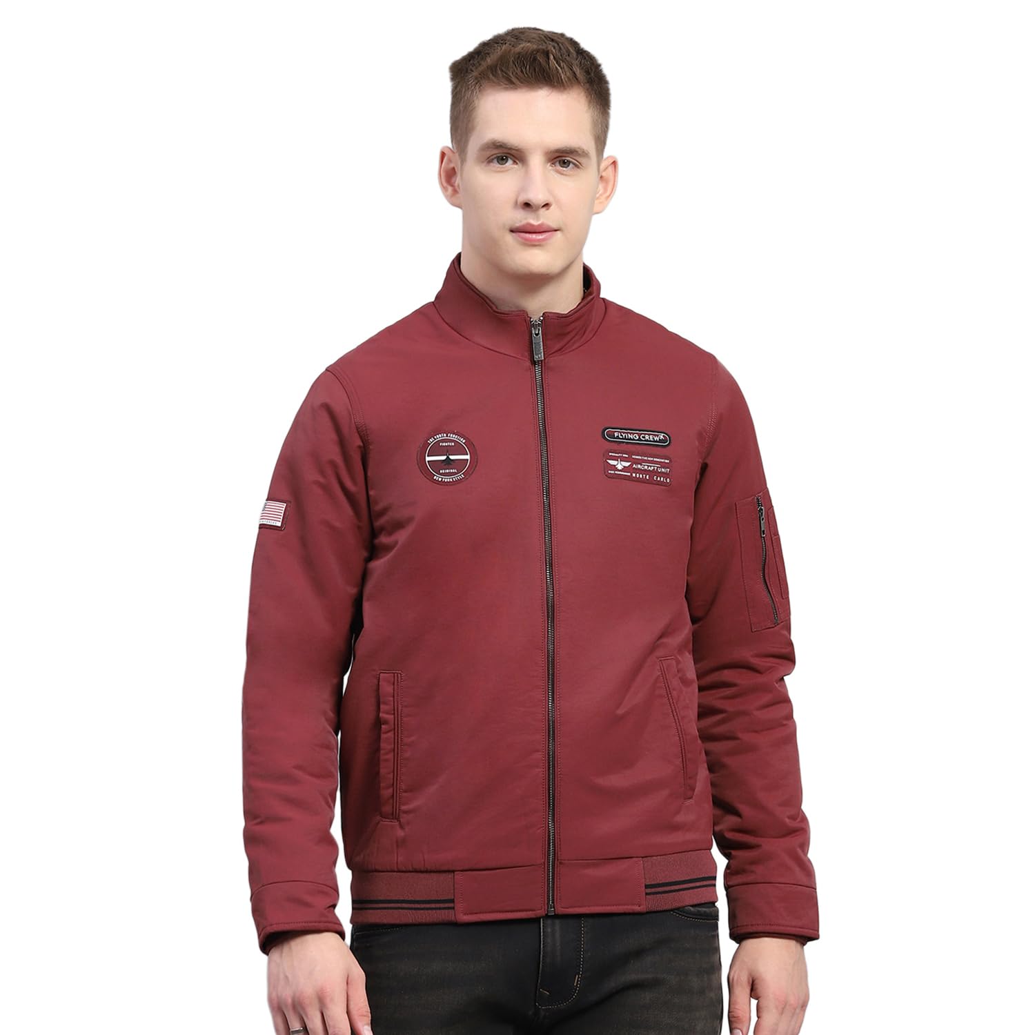 monte carlo Men Polyester Blend Standard Length Solid Mock Neck Full Sleeve Jacket-picture-51