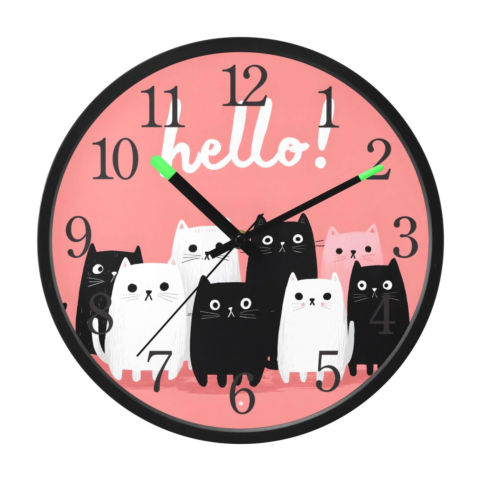 Reloj de pared decorativo acrílico para dormitorio infantil con agujas luminiscentes