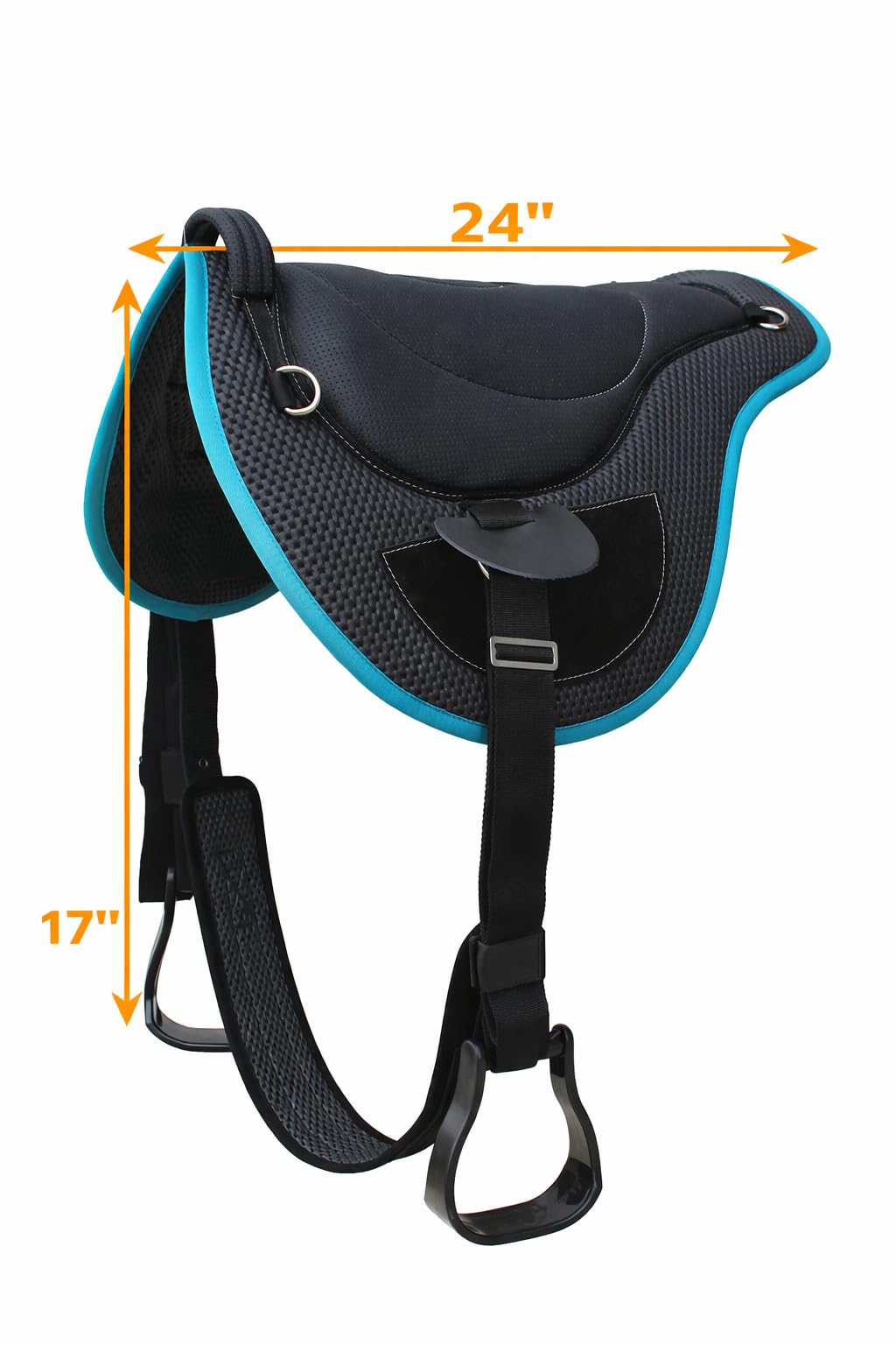 CHALLENGER Sella Cavallo PAD Western Leggero Traspirante Neoprene Bareback 39TS03TR