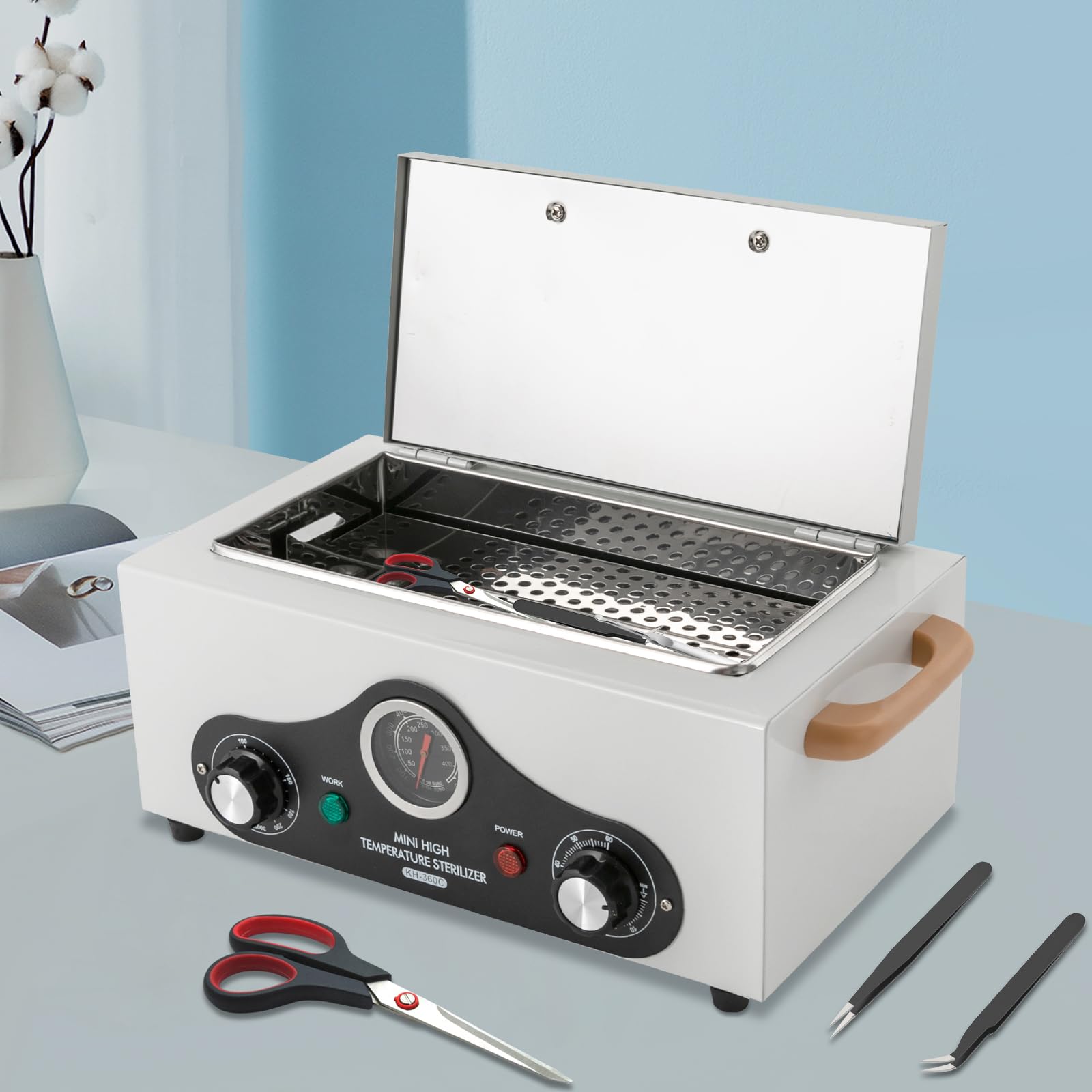 Sterylizator na gorące powietrze, 300 W, 2,5 l, 220°C, sterylizator do czyszczenia paznokci, do kosmetyków, salonów fryzjerskich