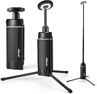 ESLNF Camping Lantern Rechargeable Telescopic Work Light 2000 Lumen 12000mah Led Lantern, Metal Bracket with Tripod -Waterproof Lantern for Camping, Fishing, Party, Emergency and Etc (Black)