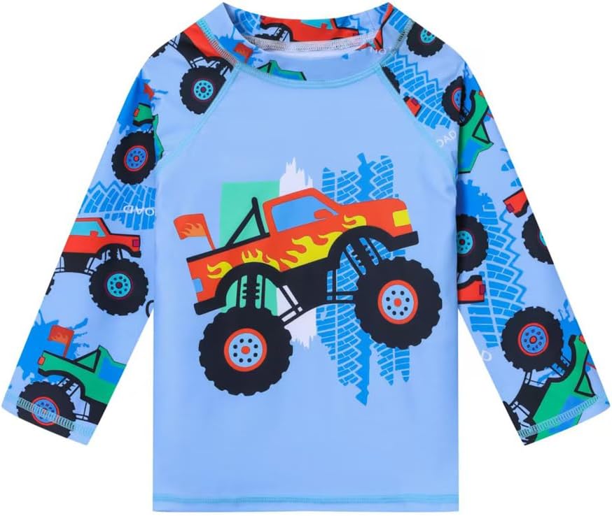 Baby Boys Swimsuit Summer Beach Rash Guard Swimwear Two Piece Sunsuit with Sun Hat