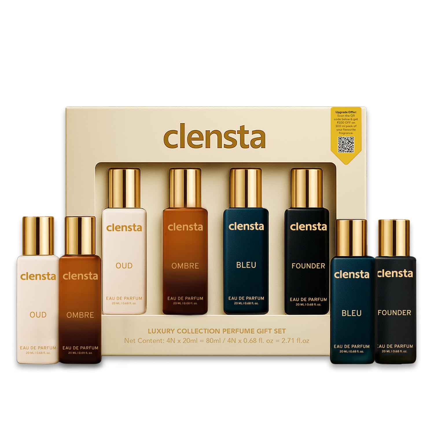 Clensta Luxury Eau De Parfum Combo Pack of 4 x 20ml EDP Perfume for Man Long Lasting | Perfume Gift Set for Men Boyfriend Husband | Bleu, Founder, Ombre, Oud-image-34