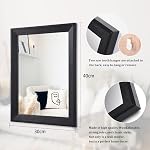 AAZZKANG Black Wall Mirror with Wood Framed Rectangle Decorative Hanging Mirror for Bedroom Bathroom Living Room