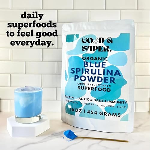 Miniatura 3 de Polvo de espirulina azul  Paquete a granel de 1 libra 100 ficocianina superalimento puro de algas azules  para colorantes de alimentos naturales