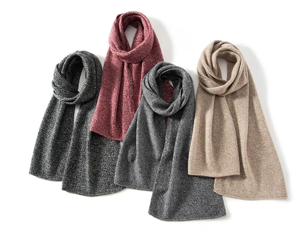 Solider Kaschmirschal für Damen, weich, warm, gestrickt, Wickelzubehör, leicht, gemütlicher Schal