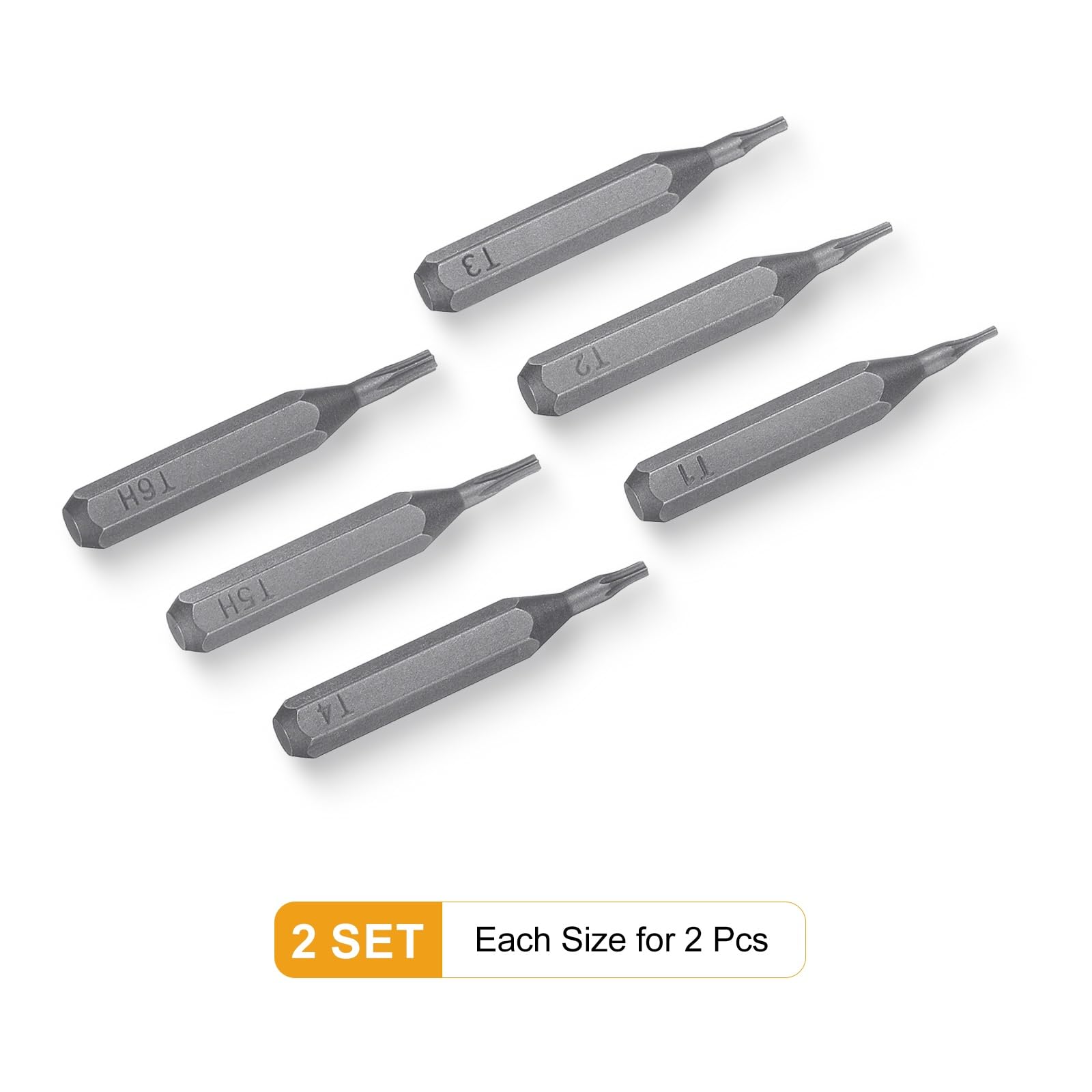 Amazon | uxcell 12個のトルクスドライバービットセットT1-T4/T5H/T6H