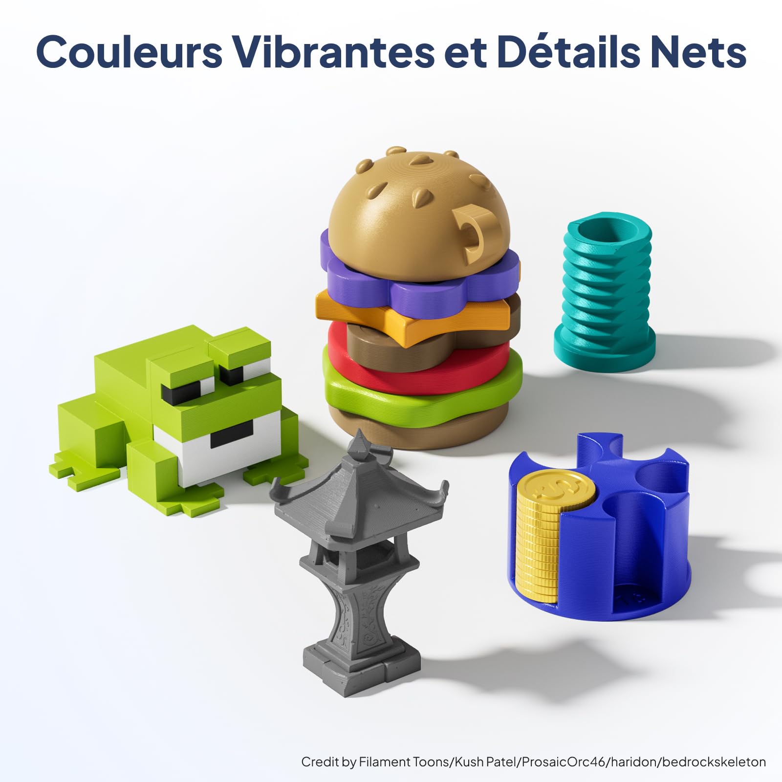 DEEPLEE Filament PLA Plus 1.75 mm Noir et Gris 4kg 4 Bobines pour Imprimantes 3D FDM