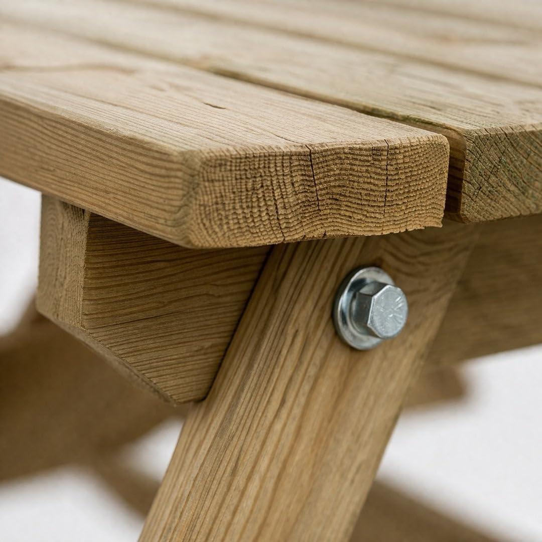 Nortene Mesa Picnic Basic Madera De Pino para Jardín Y Terraza 72x172x159cm