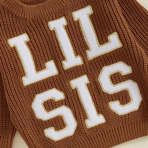 YOKJZJD Suéter grosso para bebês recém-nascidos Big Sister Little Sister Matching Shirt Knit Shirt O