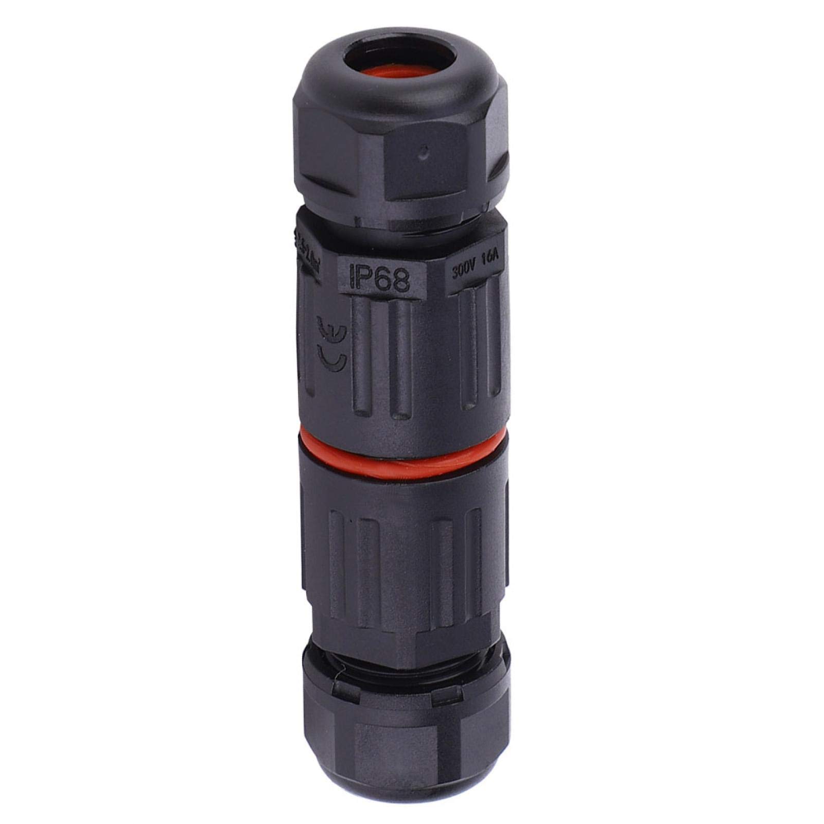 ASHATA Connettore Elettrico Impermeabile da 10 Pezzi a 3 Pin, 14〜30AWG Connettore per Cavo Elettrico Impermeabile IP68 Presa per Presa Esterna