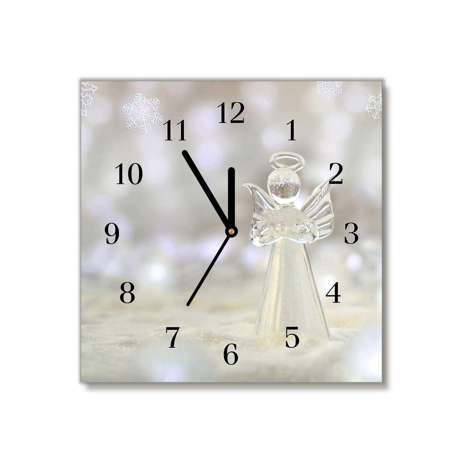 Horloge murale silencieuse Tulup carrée 30x30 cm en verre imprimé