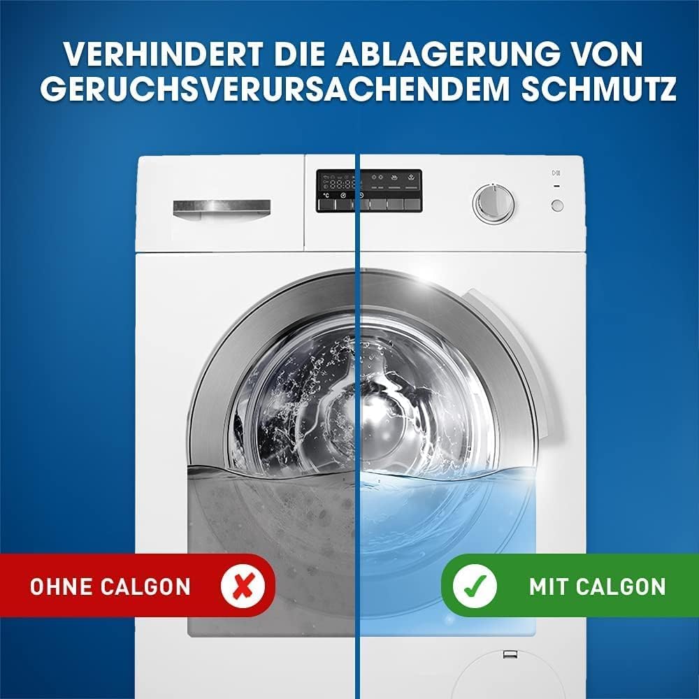 Calgon 3-in-1 Power Gel – Waschmachinen-Entkalker gegen Geruch, Kalk und Schmutz – Schützender Wasserenthärter für die Waschmaschine – 4 x 3,75L
