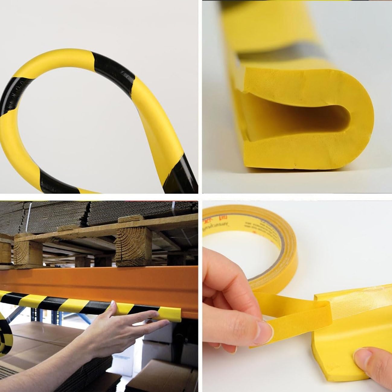 Protector de borde de goma – Protector de esquina de espuma NBR en forma de U de 5 m para seguridad industrial en almacenes y áreas de estacionamiento