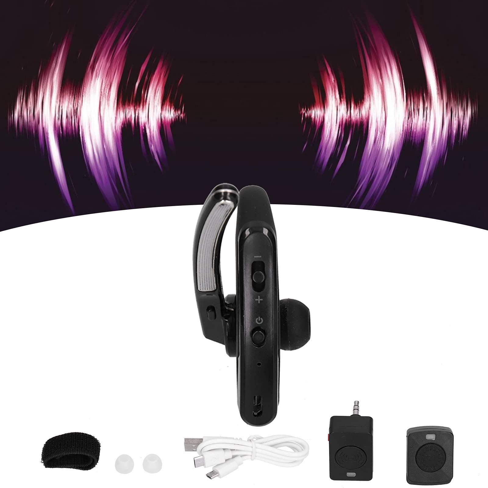 Annadue Walkie Talkie Bluetooth Headset, Wireless Adapter Wireless Finger PTT Key, Bluetooth 4.0 Kopfhörer mit K Typ Port, für , für TYT, für PUXING