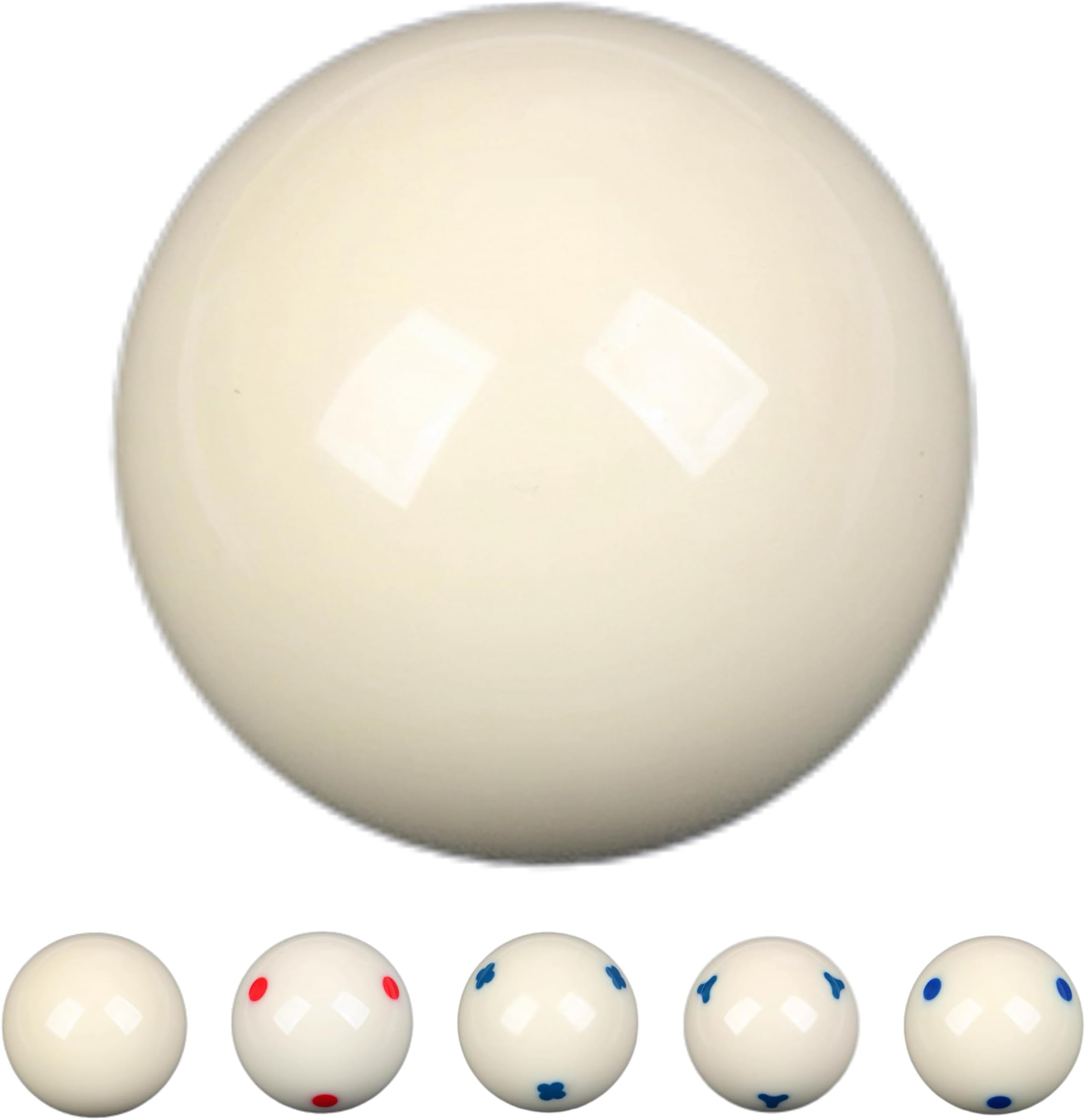 2-1/4" White Cue Balls for Pool Table,57.2mm Billiard White Ball,Red or Blue 6 Dot AAA-Grade Billard Balls,6 oz Pool Ball,A Variety of cue Balls are Available.