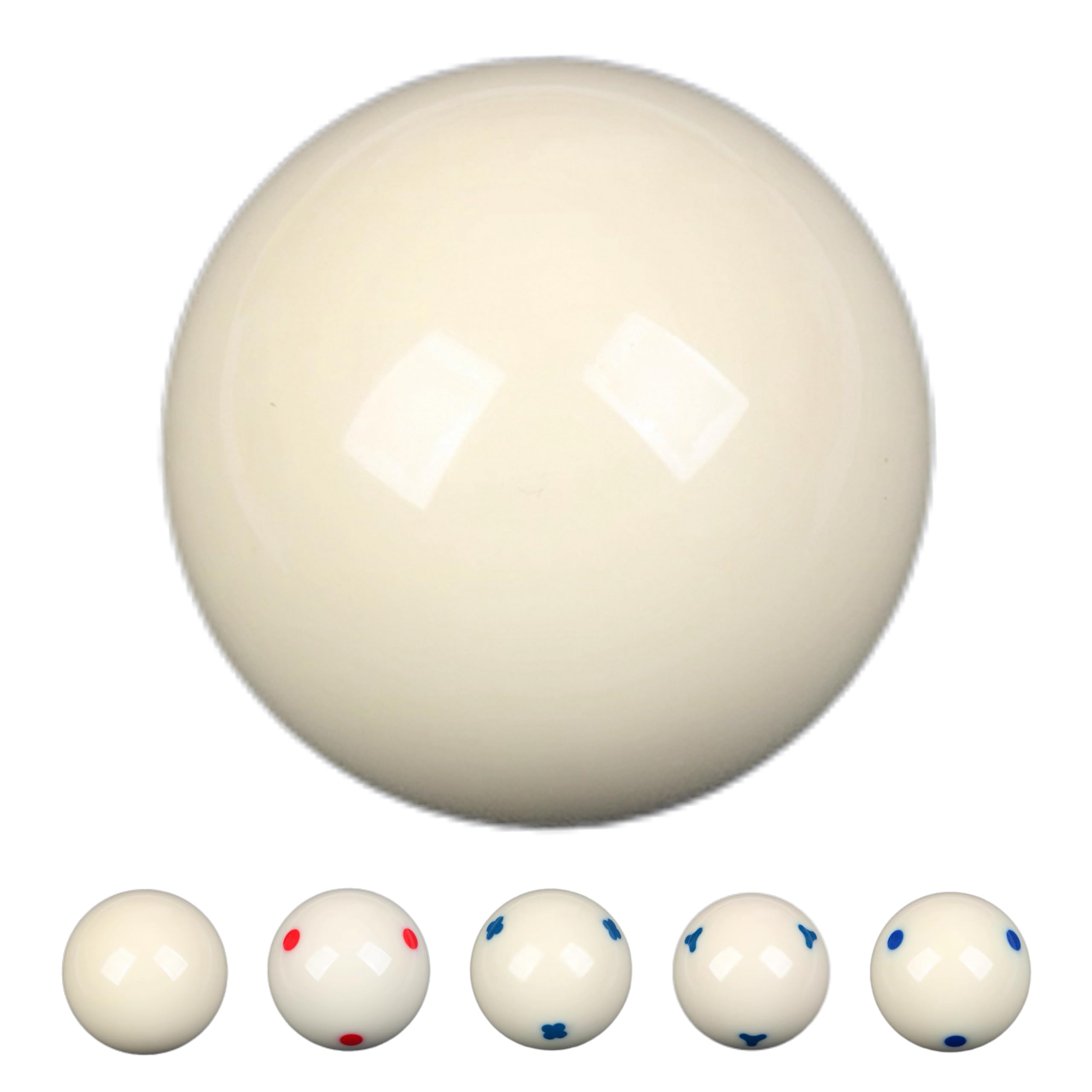 2-1/4" White Cue Balls for Pool Table,57.2mm Billiard White Ball,Red or Blue 6 Dot AAA-Grade Billard Balls,6 oz Pool Ball,A Variety of cue Balls are Available.