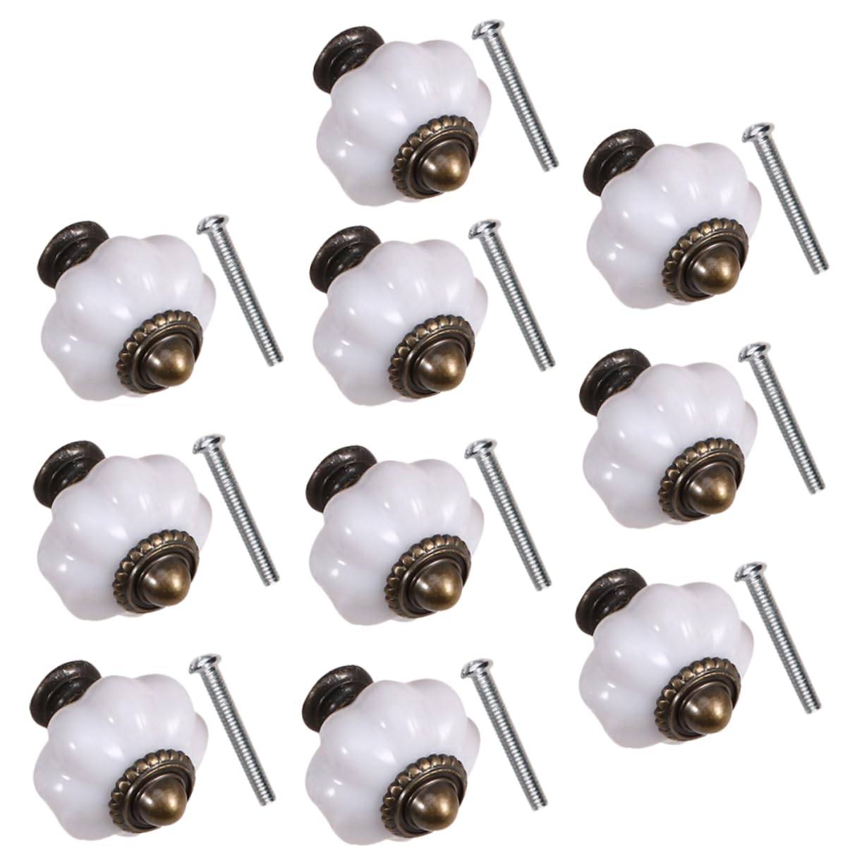 Yardenfun Pumpkin Knobs Round Door Knobs 10 Pack Handles for Night Table Cabinet Drawer Bin Wardrobe Door