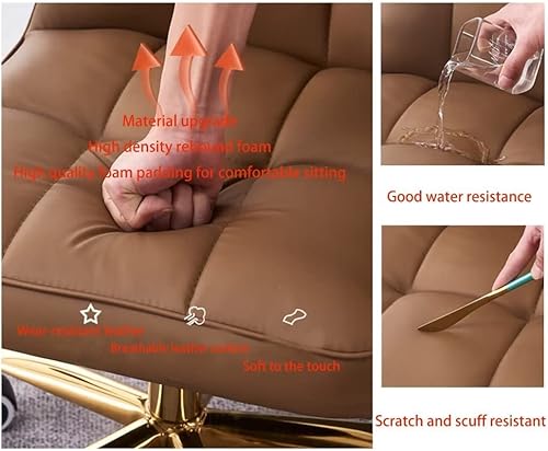 Miniatura 3 de Cómoda silla de oficina ergonómica, silla de escritorio giratoria ajustable para oficina en casa, silla de oficina de cuero con reposabrazos silla