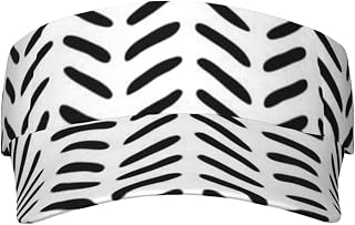 NGANOH Black and White Pattern Sun Visor Hat - Sports Sun Visor Cap Ponytail Baseball Cap Empty Top Sun Hat Quick Drying Hat for Women Men Outdoor Golf Tennis Cycling Jogging