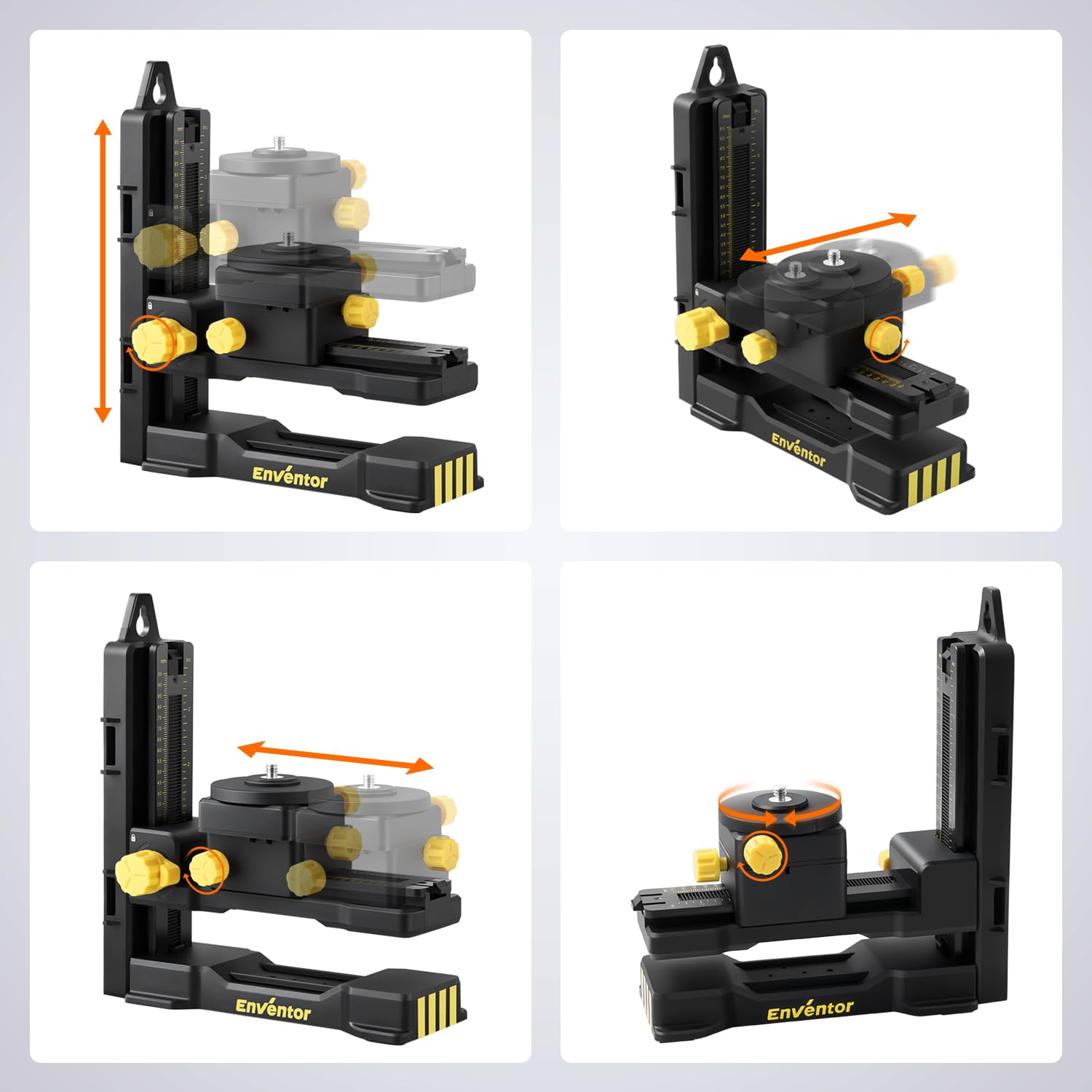 Enventor Professional Supporto Universale per Livella Laser,Staffa Laser Regolabile Universale 1/4'' e 5/8",Base Magnetica Multifunzionale