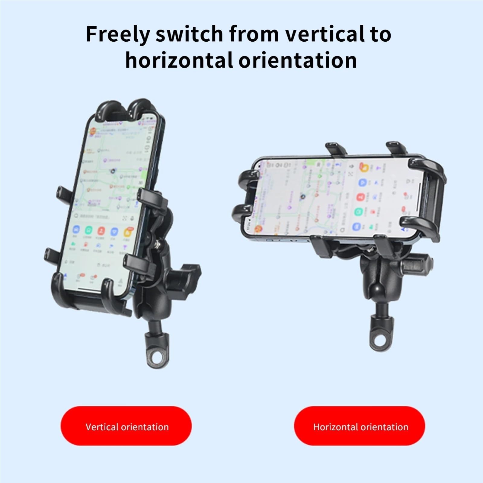 Porta Telefono Moto Supporto Per Telefono Per Bici Regolabile Girevole A 360° Supporto Per Telefono Per Specchietto Retrovisore Per Moto Per Telefoni Da 4''-6.7''(Handlebar)