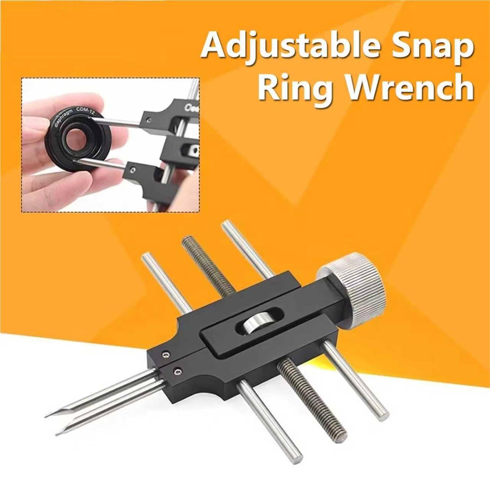 Herramienta universal de llave de anillo a presión, diseño de doble extremo de acero inoxidable, rango ajustable de 3,0 a 76,2 mm para instalación y extracción de equipos ópticos