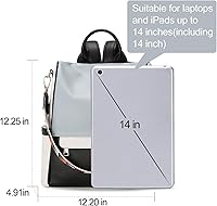 Vista 3 de Bolso de hombro tipo mochila de cuero para mujer, diseño grande y a la moda, para viajes