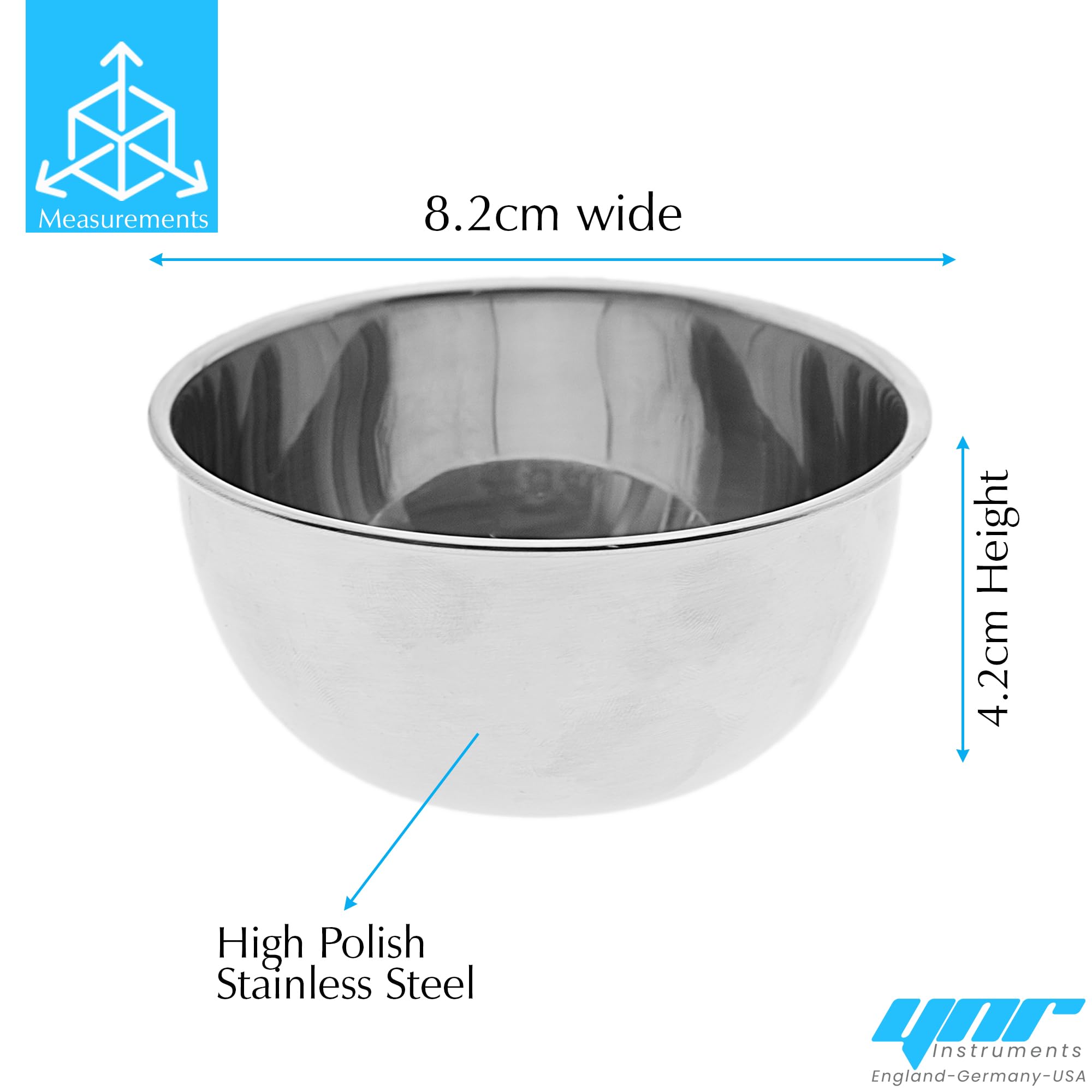 YNR German Stainless Steel Shaving Bowl, Traditional Wet Shaving Soap Cup