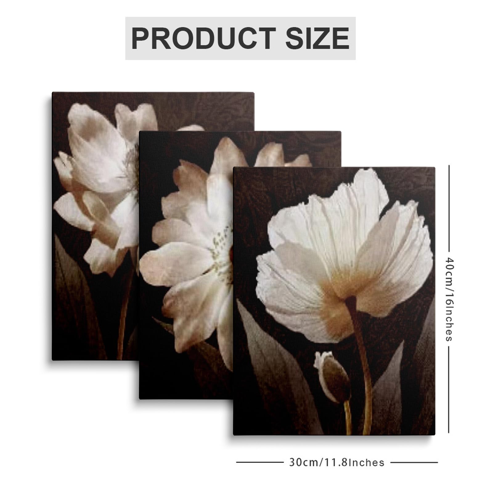 Wall art for Living Room White Lotus Flower Bloom Picture Prints Artwork Bathroom Wall Decor Framed for Home Office GBYH0405 - Image 2