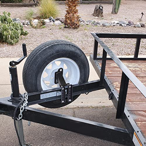 Maotong Spare Tire Mount For Trailer, Spare Tire Carrier Heavy Duty Steel Bracket Fits Most 4 & 5 & 6 Lugs Wheels On 4", 4.5'', 4.75'', 5" Or 5.5" Bolt Patterns #TOP5