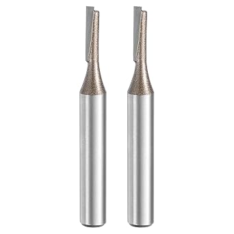 sourcing map 2pcs Straight Router Bit 1/4" Shank 1/8" 2 Flutes 0.51" Length