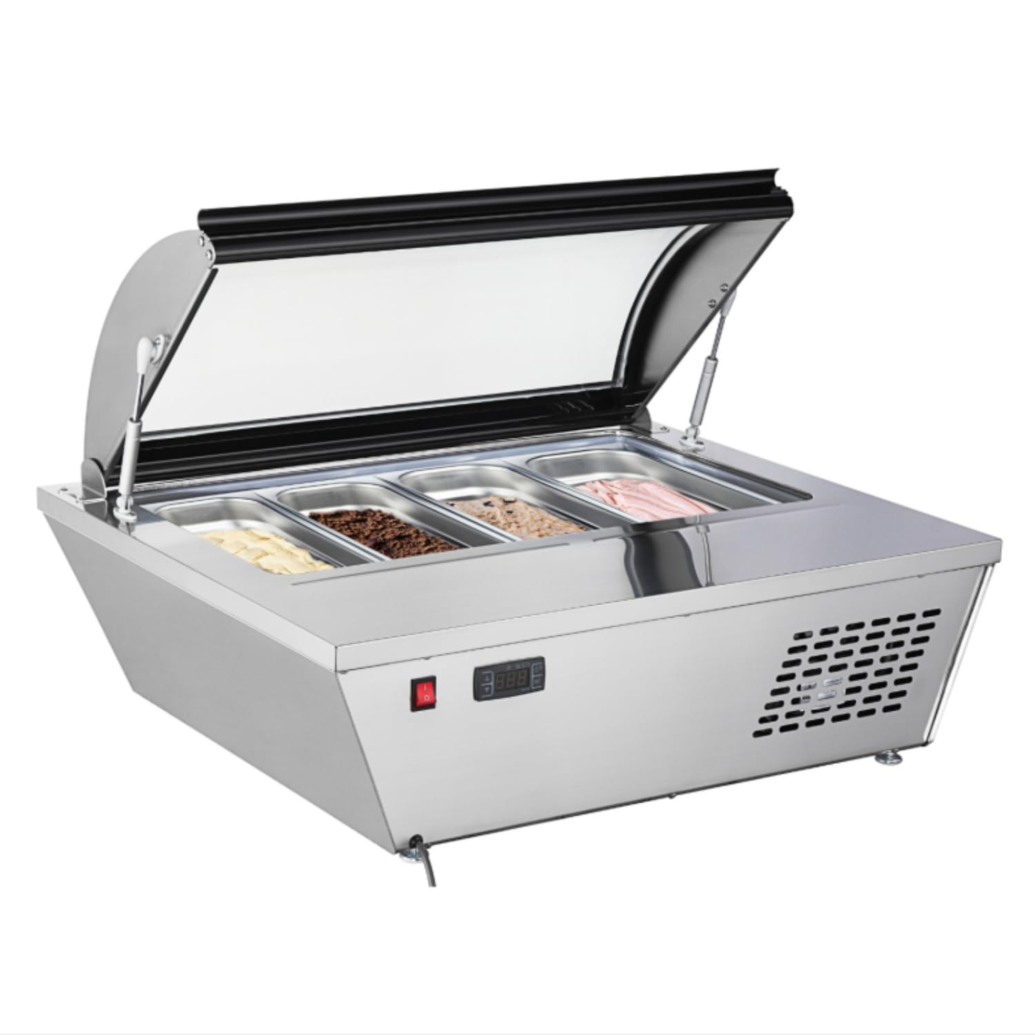 Générique Vitrine à Glace à Poser 87 Litres - 4 Bacs de 5 Litres
