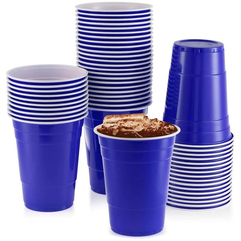 Sponsored Ad - Plastic Reusable Dark Blue Colour Cup Set for Occasional Party Strong Recylable Glass for Drinking Juices Party & Event Supplies (Set of 50pcs) 350 ml