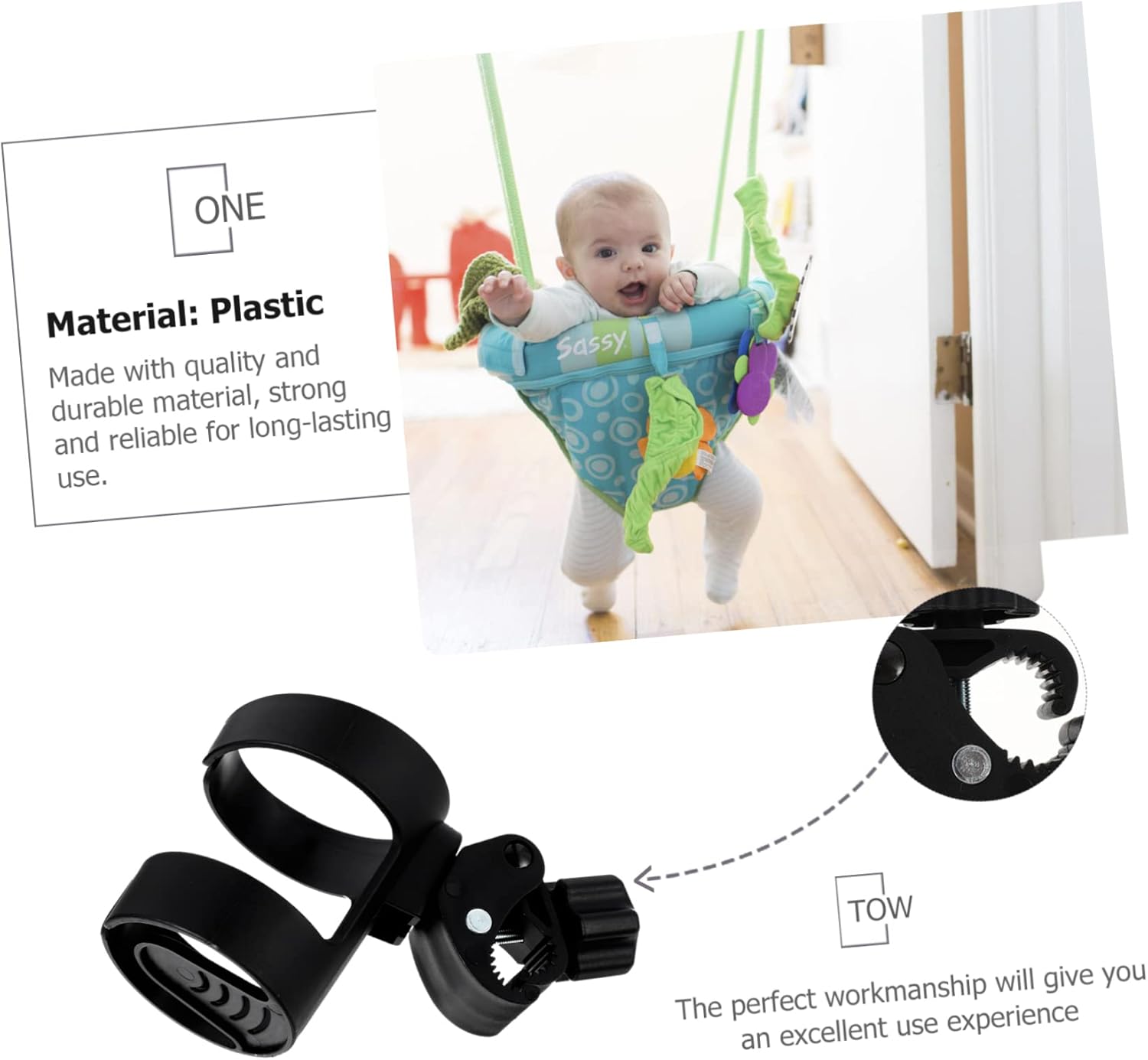 DECHOUS 4pcs Stroller Cup Holder Trolley Bottle Rack for Water Bottles Fits Strollers Easy Installation Travel Essential for Moms