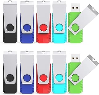 64GB USB Stick 10Pack, KOOTION Bulk USB Flash Drive Swivel 64GB Pen Drive Thumb Drive Jump Drive Computer Data Storage (10Pack Mixcolor)