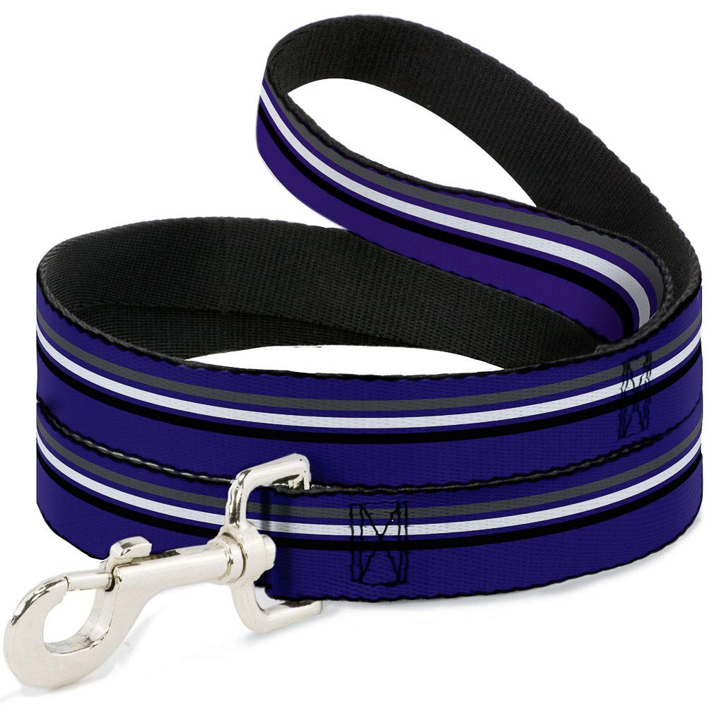 Laisse pour chien rayures violet gris blanc noir 1,8 m de long pour petit et moyen chien