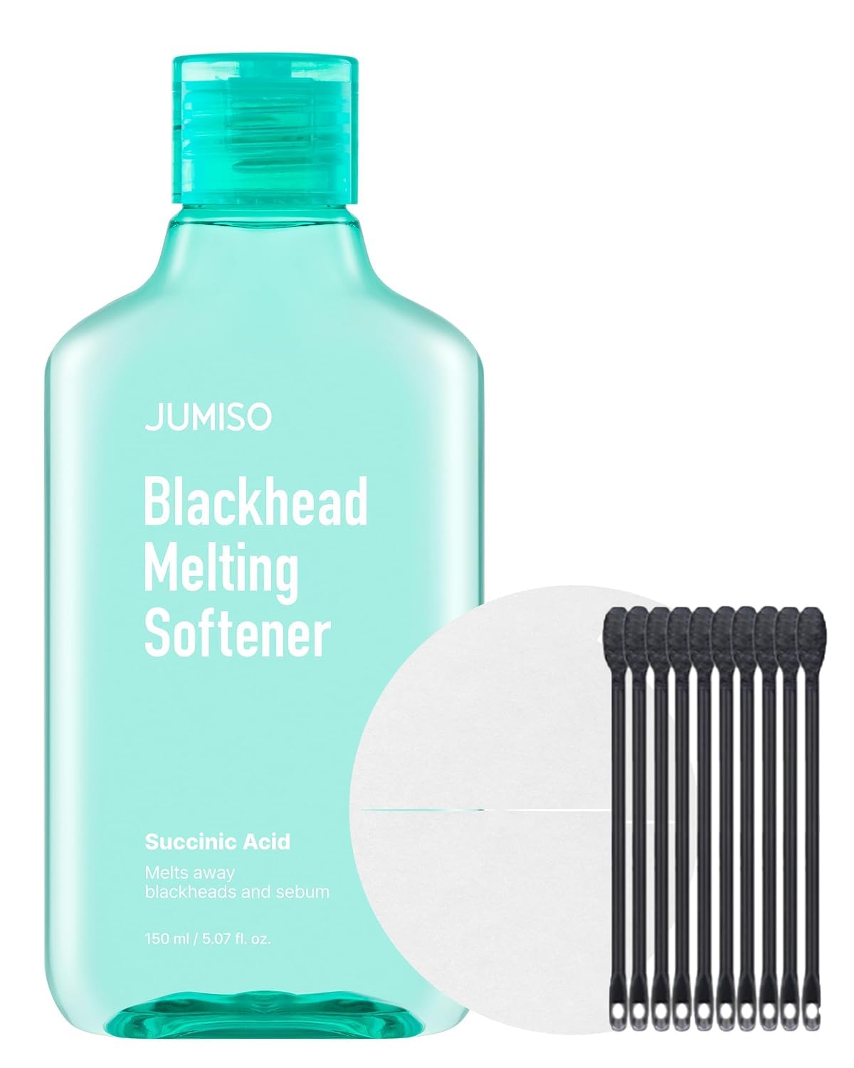 JUMISO Set Di Dischi Di Cotone Ammorbidenti Per Rimuovere Punti Neri - Cura Coreana Dei Pori, Esfoliazione Con Pha, Acqua Di Hamamelide, Tea Tree E Cipresso, Controllo Sebo. Kit Completo 150
