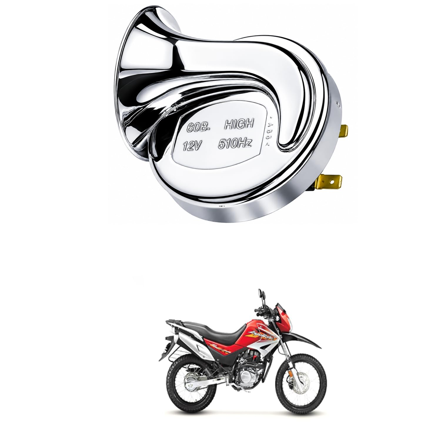 Universal 12V Automotive Vehicle Horn, High Tone 510Hz Chrome Snail Electric Horn, Loud 110dB Waterproof Replacement Horn for Car, Bike, Motorcycle, Scooter Comfortable With Impu-lse-image-14