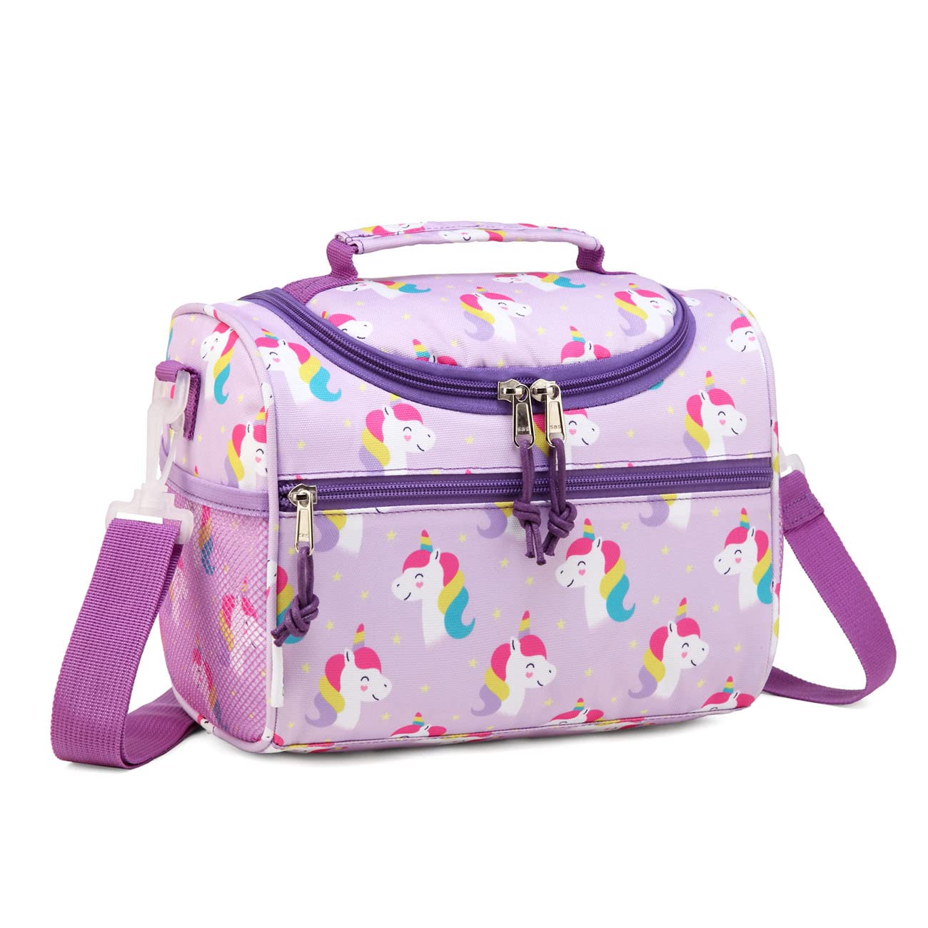 RAVUO Bolsa Termica porta Alimentos Infantil Bolsa Almuerzo Bolso Isotermica de Unicornio para Niñas Lunch Bag Loncheras con Correa de Hombro Ajustable Desmontable