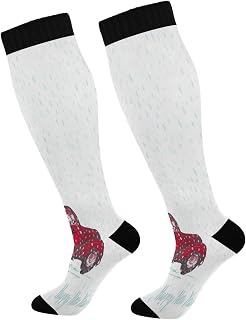 874 Crew Athletic Socks Little Red Pickup Trucks With Christmas Trees And Presents Running Socks Long Dress Crew Socks Funny Walking Socks For Hiking Sports Travel 40cm