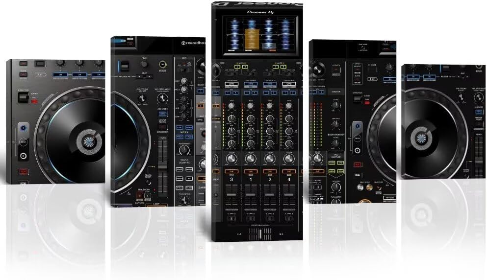 Music Canvas Wall Art 5 Piece Audio Pictures DJ Wall Decor Musical Equipment Print Painting for Music Room Recording Studio Living Room Bedroom Decor Gifts for Musician (60" Wx32 H)