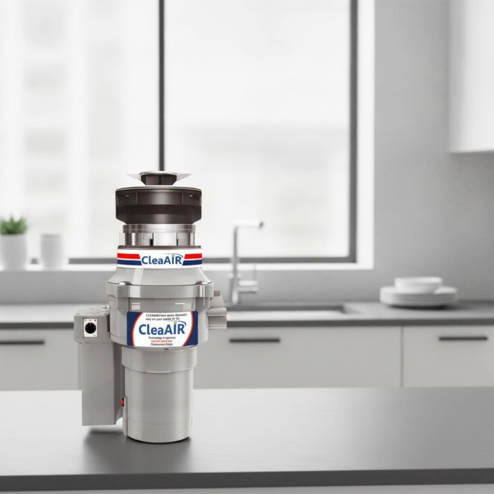 Colcolo Broyeur de Déchets de Cuisine Disposer Commande sans Fil Éliminateur Unité de Broyage Boîtier Plastique avec Sécurité Contre Surcharge et Entretien, Array, Gris Clair