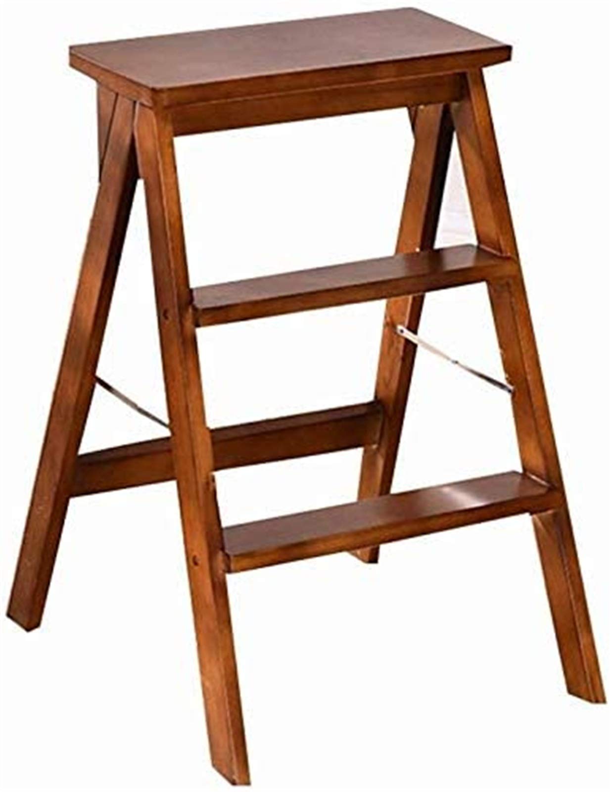 Taburete escalonado portátil de madera de 3 escalones ideal como estante de flores