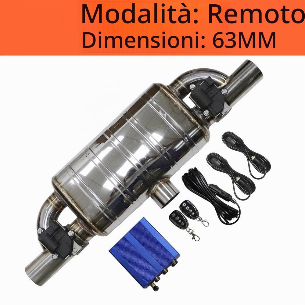 Terminali di scarico per auto Silenziatori Elettrici Con Valvola Variabile Per Tubo Scarico Pulsante Del Telecomando Forma A T Universale In Acciaio Inossidabile Uno In Due Fuori Terminale Scarico Aut