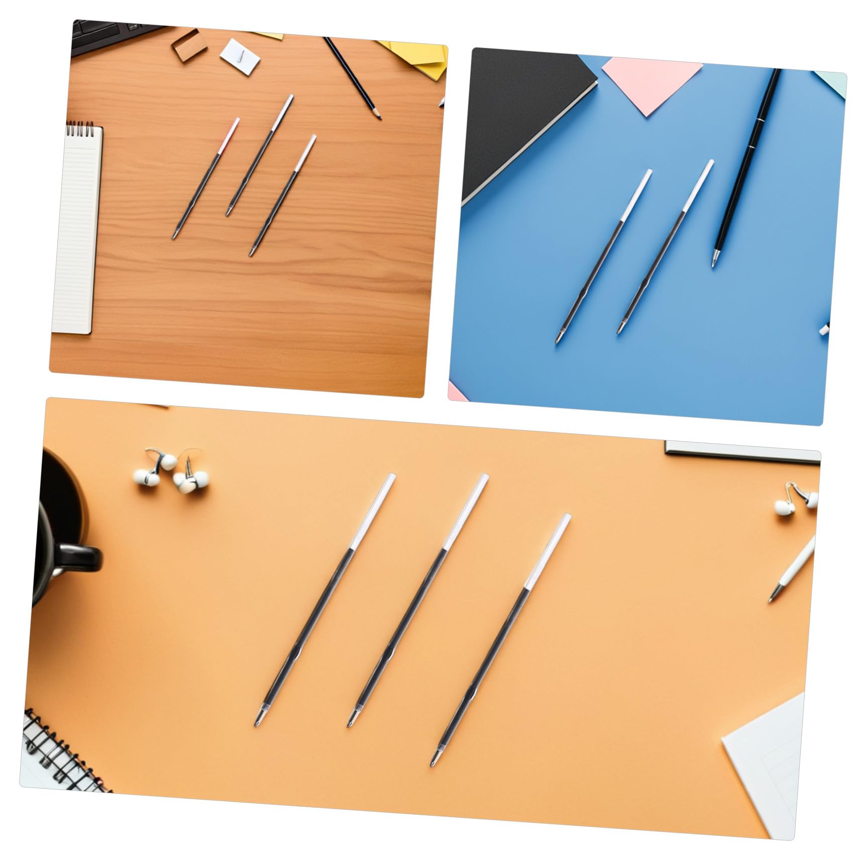 600 Pièces Recharges Stylo Bille Noires Recharge Remplaçable pour Stylos Rétractables Fournitures Écriture pour Bureau École et Maison Lot de Boîtes
