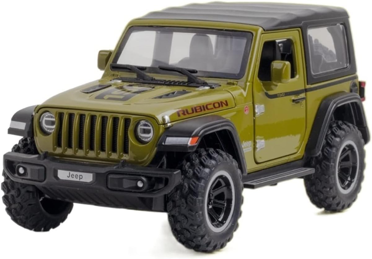 Ixora Green Rubicon 1941 1:32 Diecast Scale Model Alloy Metal Pull Back Toy car for Kids with Openable Doors & Light, Music Toy Vehicle for Kids Jeep Toys