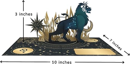 Miniatura 5 de iGifts And Cards Leo - Tarjeta emergente de cumpleaños, felicitación de astrología del zodiaco 3D, diseño de constelación de león celestial, 5 x 7